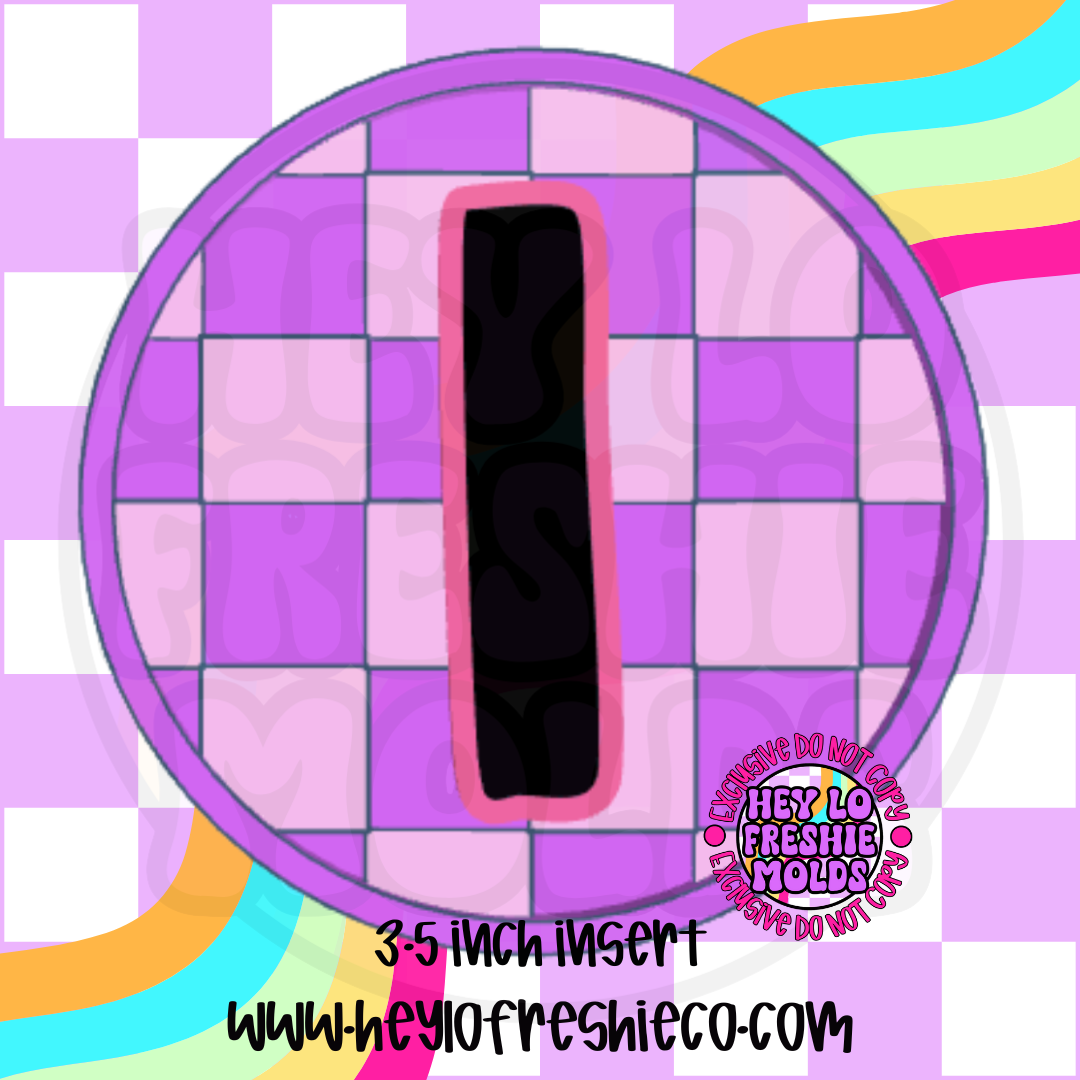 Checkered Letter Inserts Silicone Mold