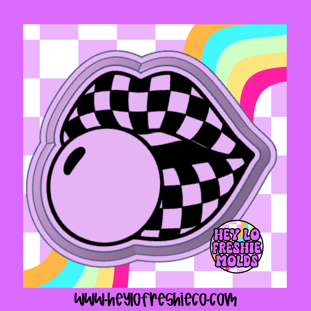 Checkered Lips Silicone Mold