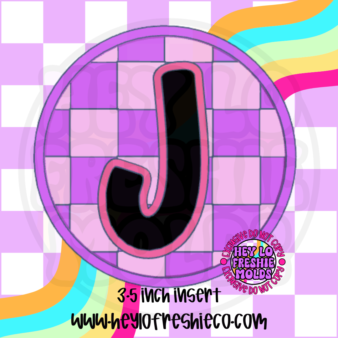 Checkered Letter Inserts Silicone Mold