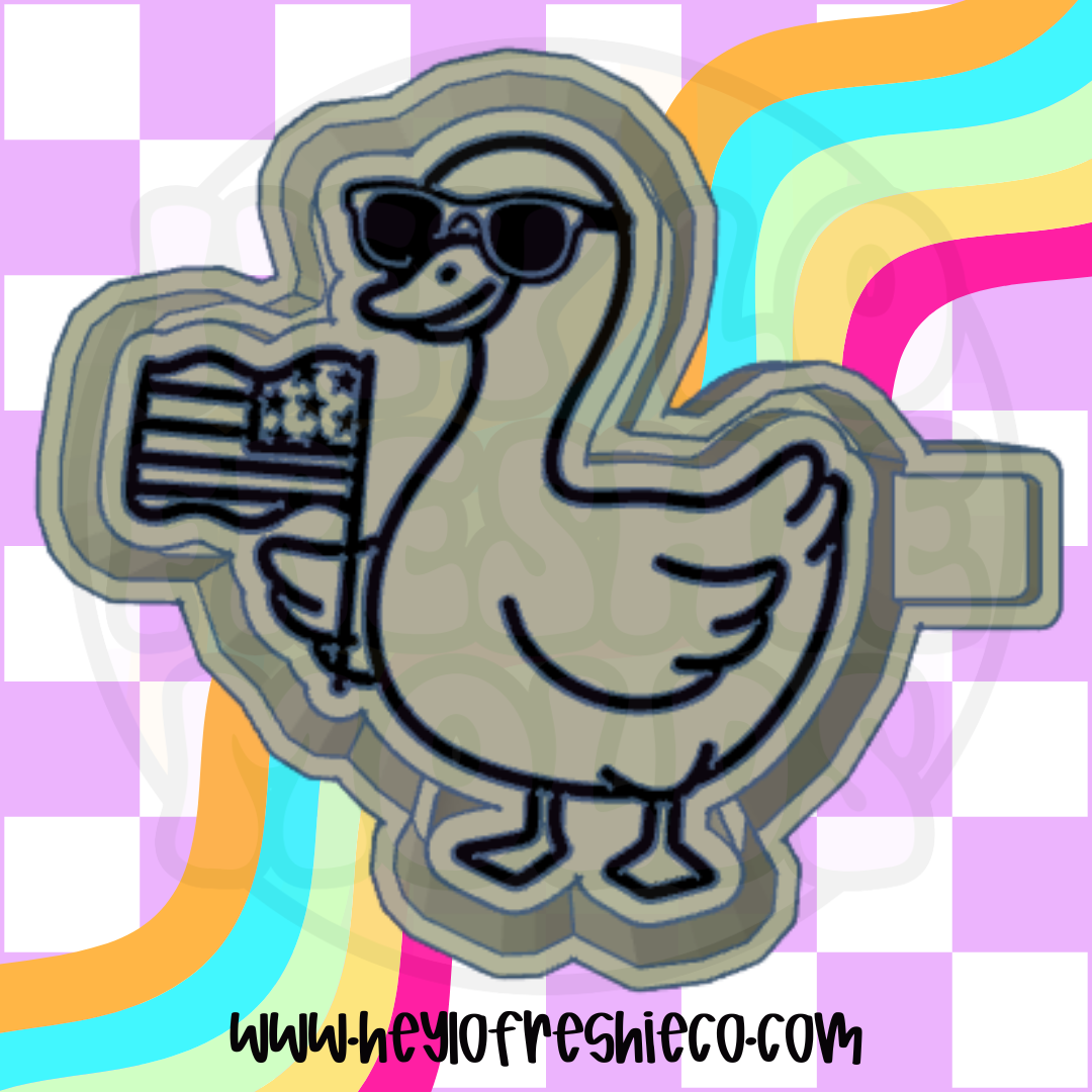 Patriotic Goose With Flag Silicone Mold