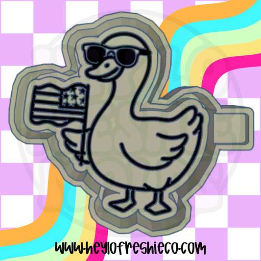 Patriotic Goose With Flag Silicone Mold