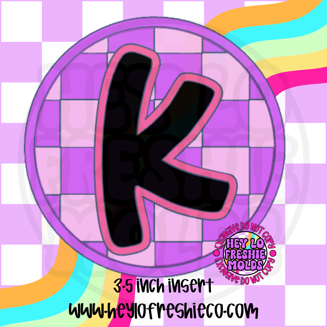 Checkered Letter Inserts Silicone Mold