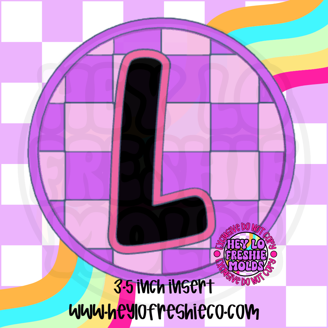 Checkered Letter Inserts Silicone Mold