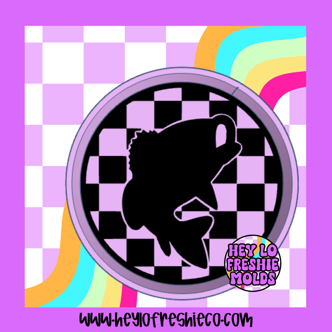 Fish Checkered Circle Silicone Mold