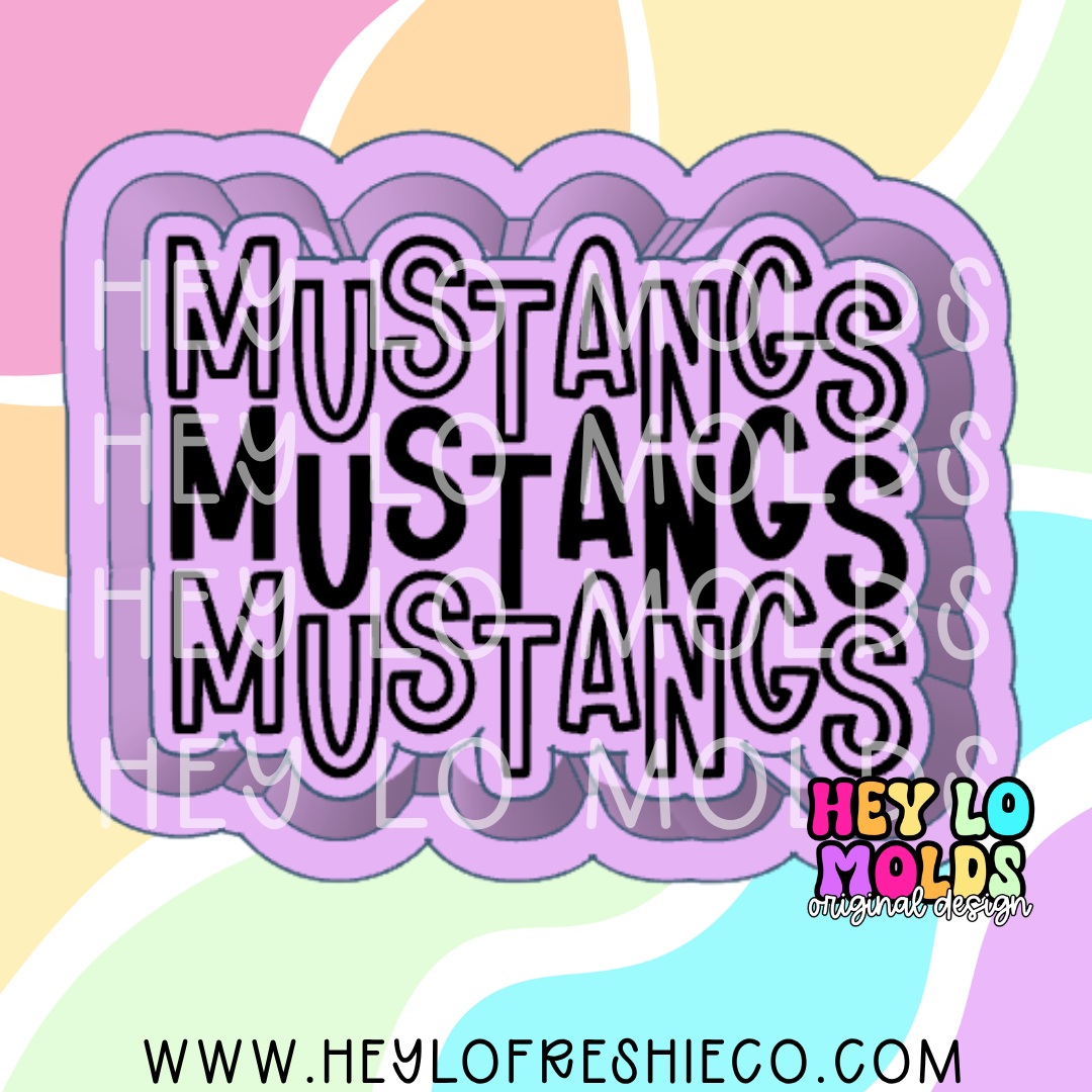 Mustangs Stacked Team Name Silicone Mold