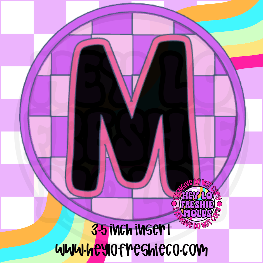 Checkered Letter Inserts Silicone Mold