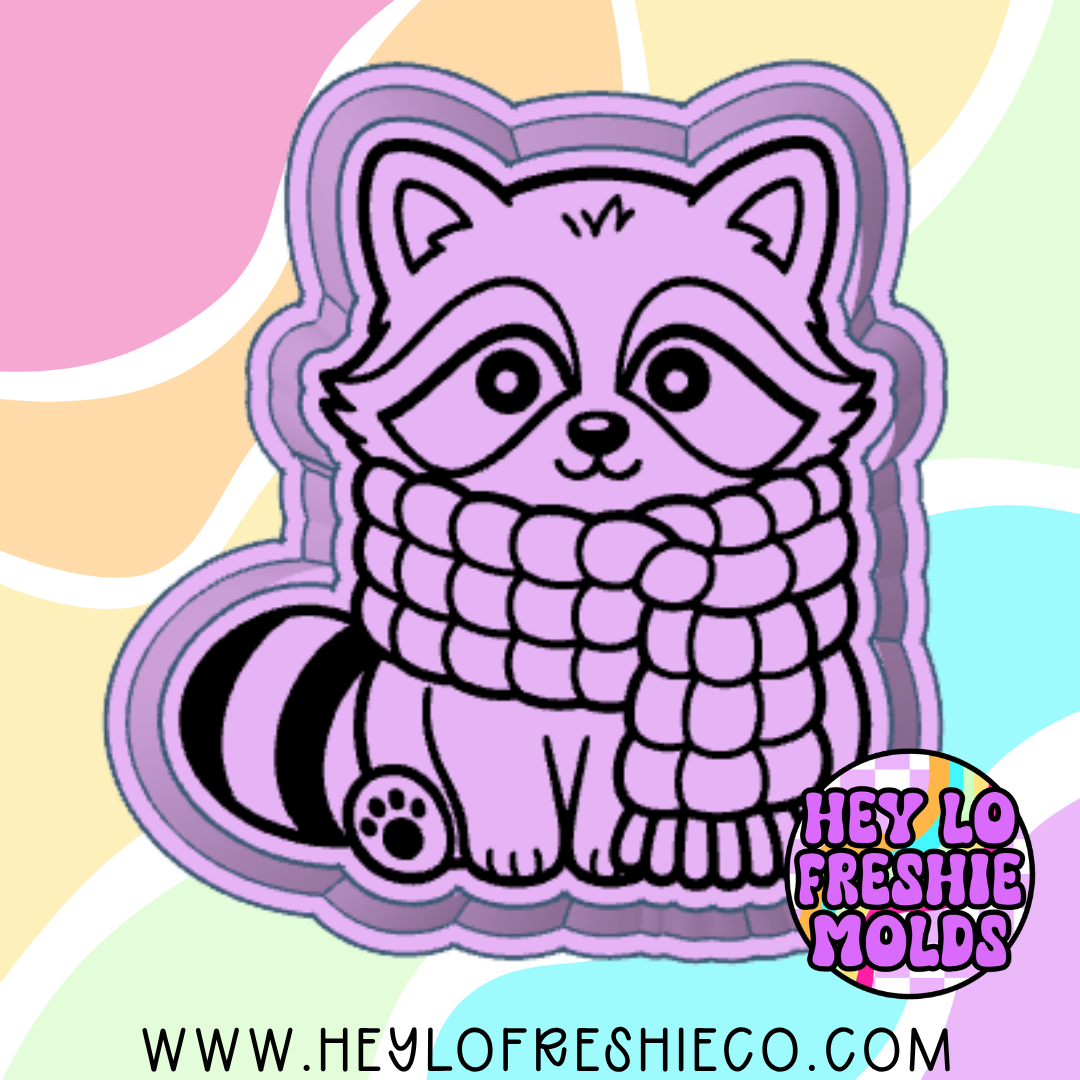 Raccoon In Scarf Silicone Mold