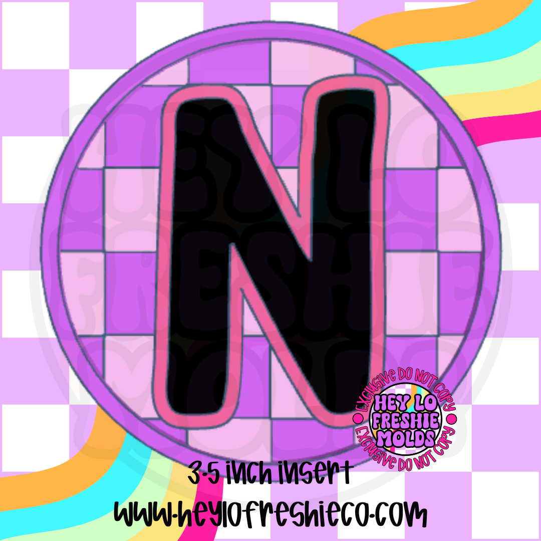 Checkered Letter Inserts Silicone Mold