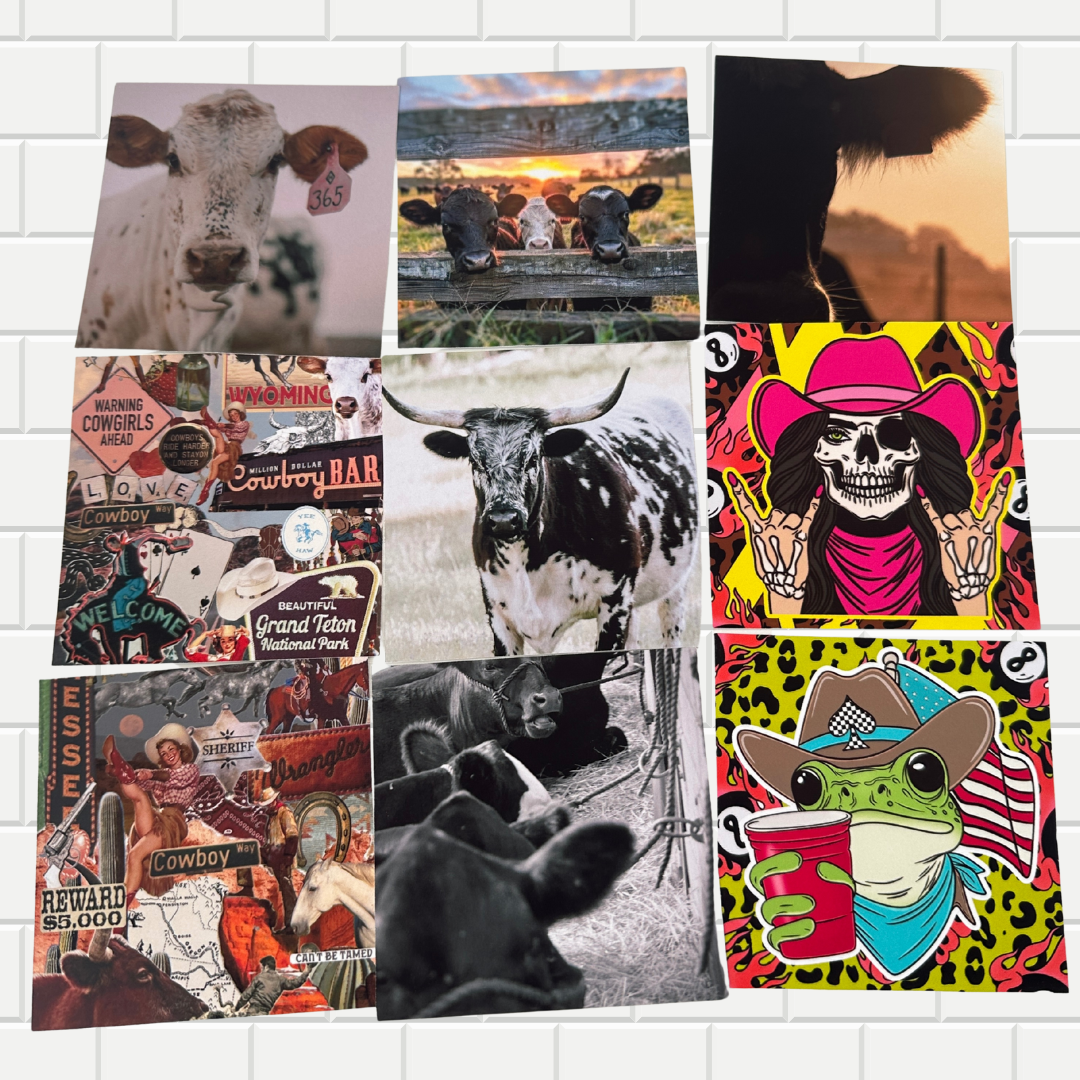 Checkered Square Frame Cardstock Grab Bag | Theme: Western