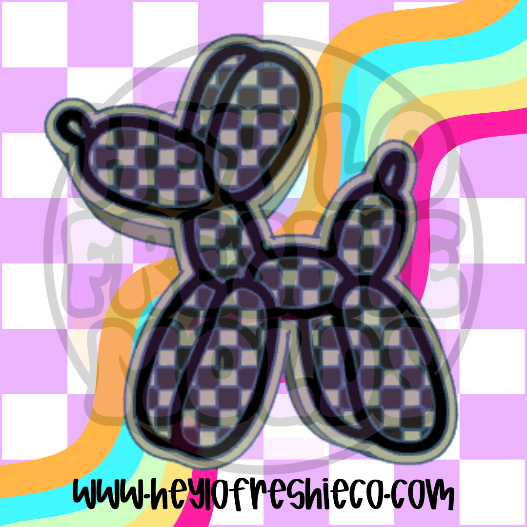 Checkered Balloon Dog Silicone Mold
