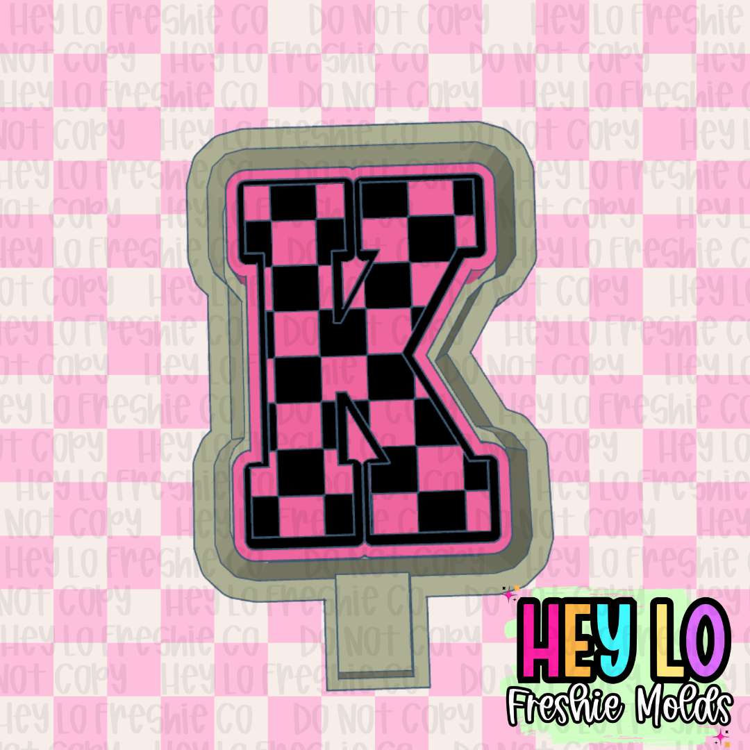 Checkered Varsity Letter Silicone Mold