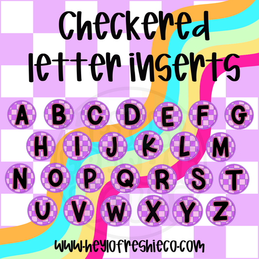 Checkered Letter Inserts Silicone Mold