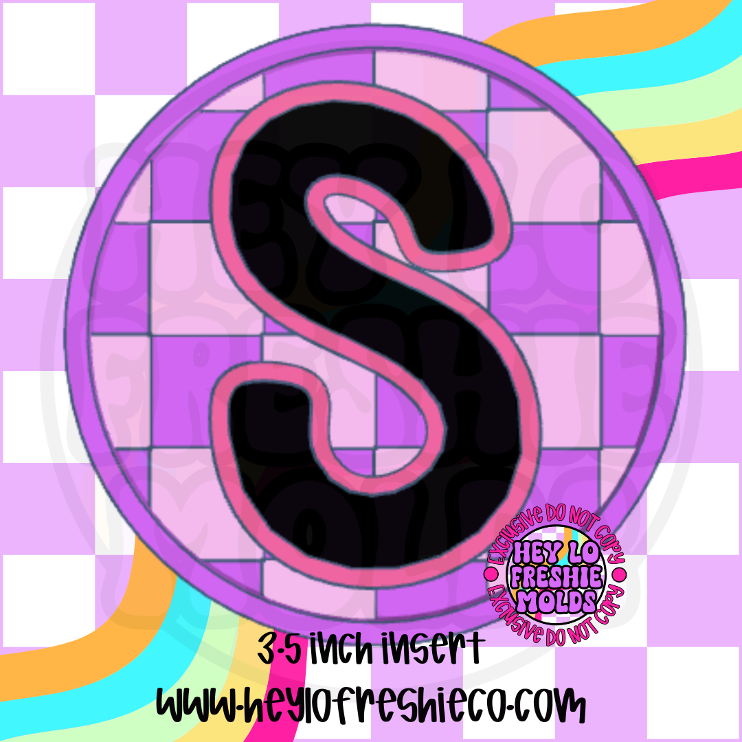 Checkered Letter Inserts Silicone Mold