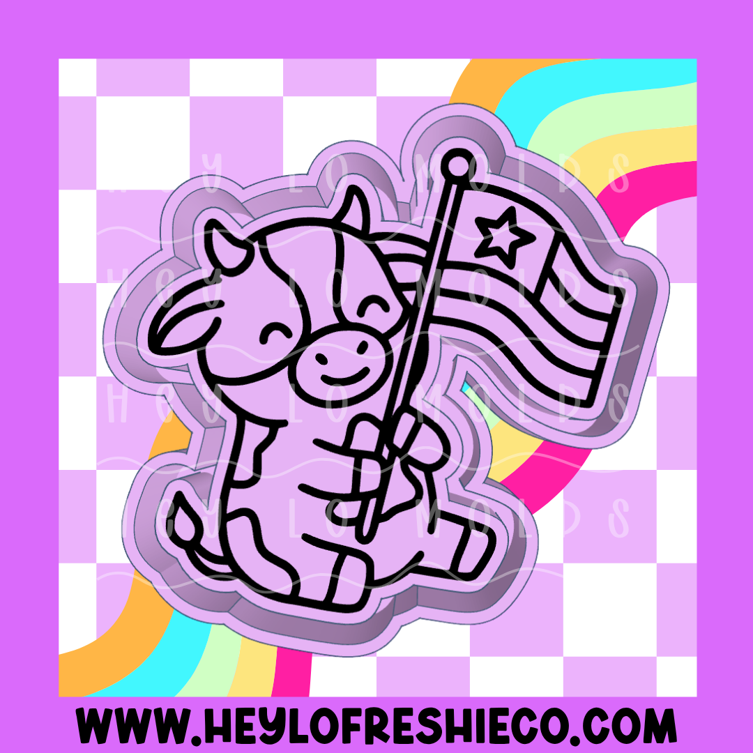 Flag Cow Silicone Mold