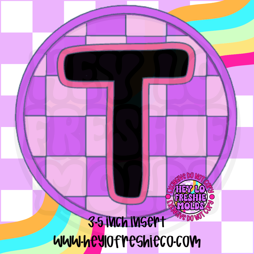 Checkered Letter Inserts Silicone Mold