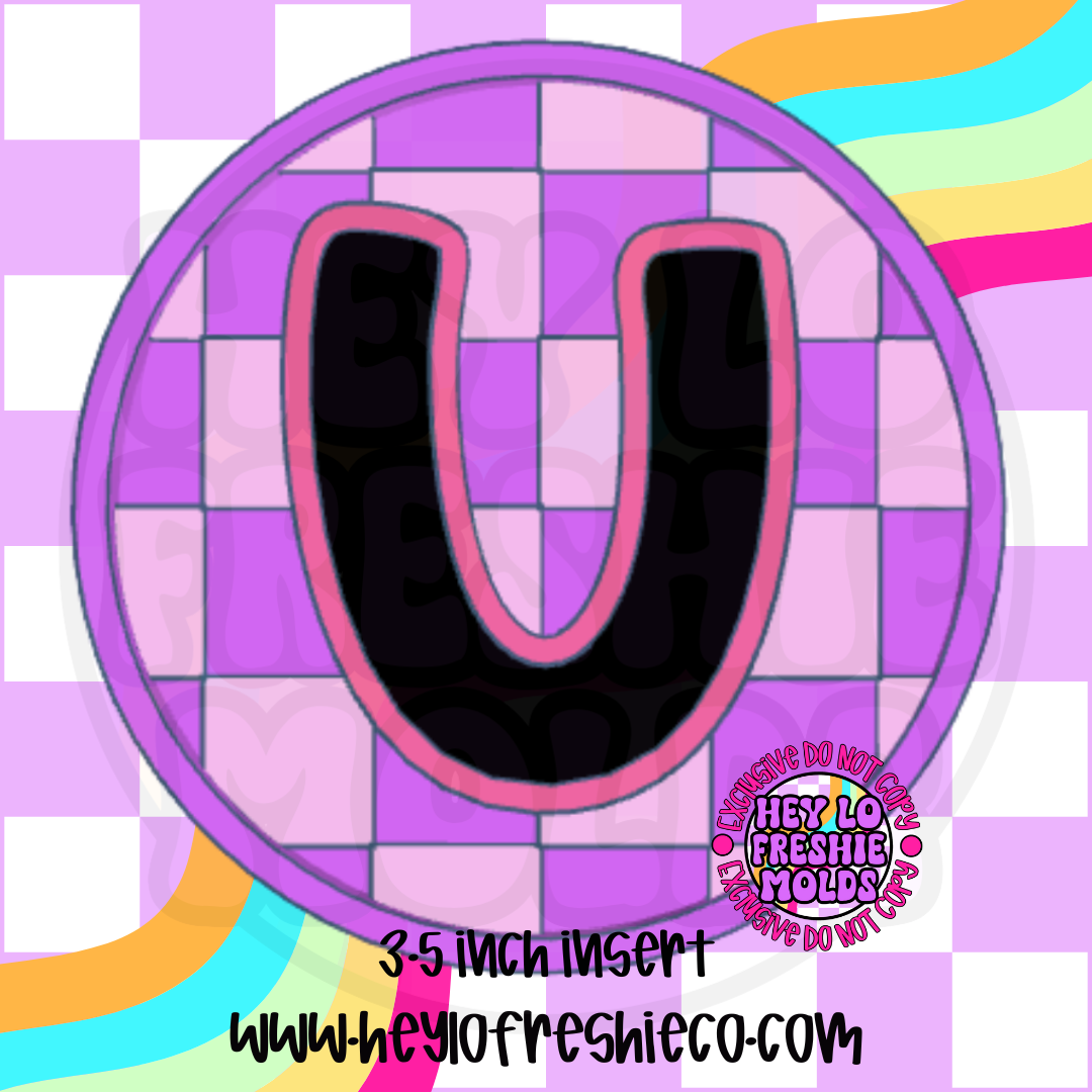 Checkered Letter Inserts Silicone Mold