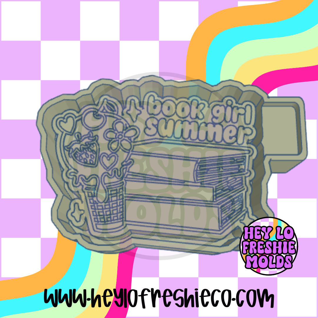 Book Girl Summer Silicone Mold