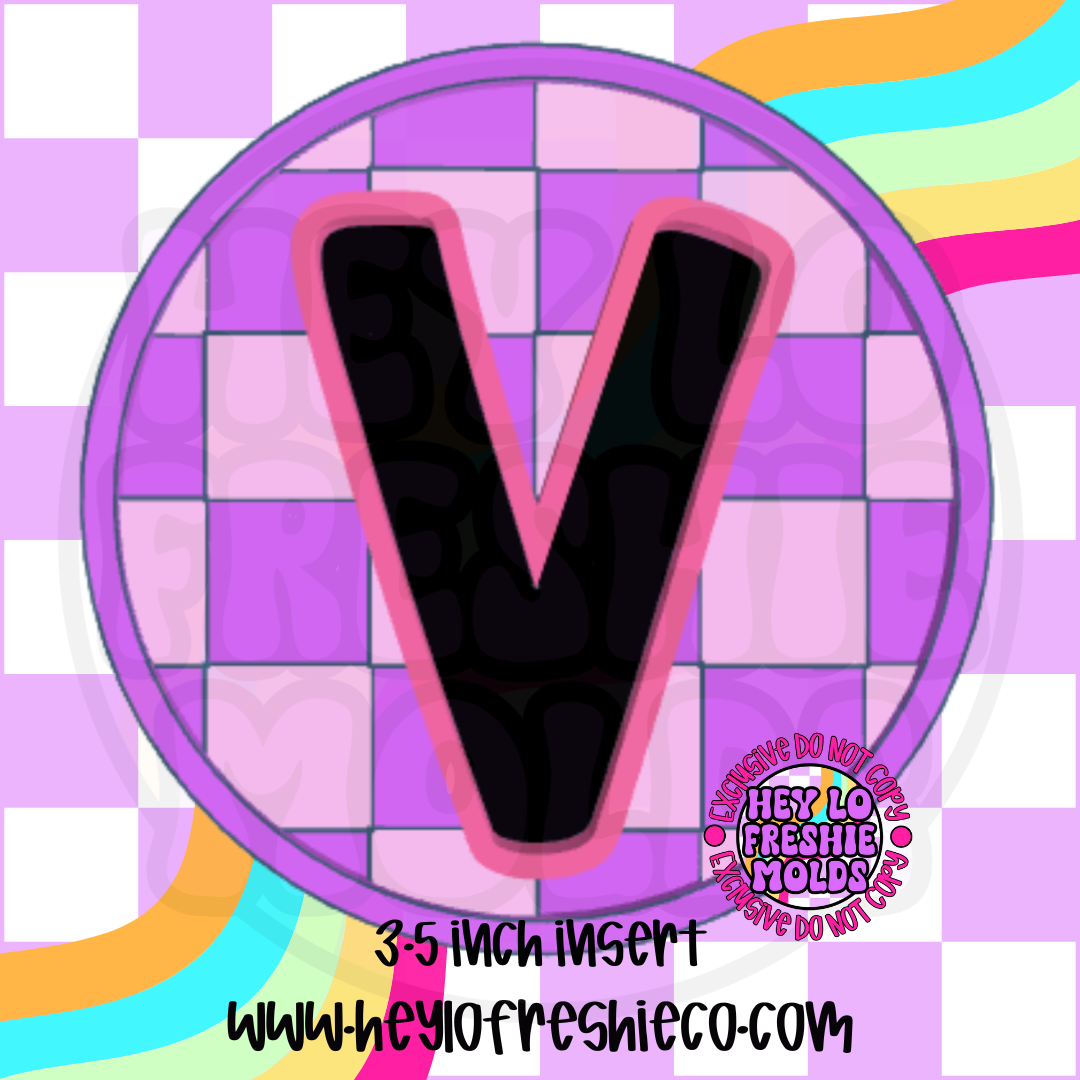 Checkered Letter Inserts Silicone Mold