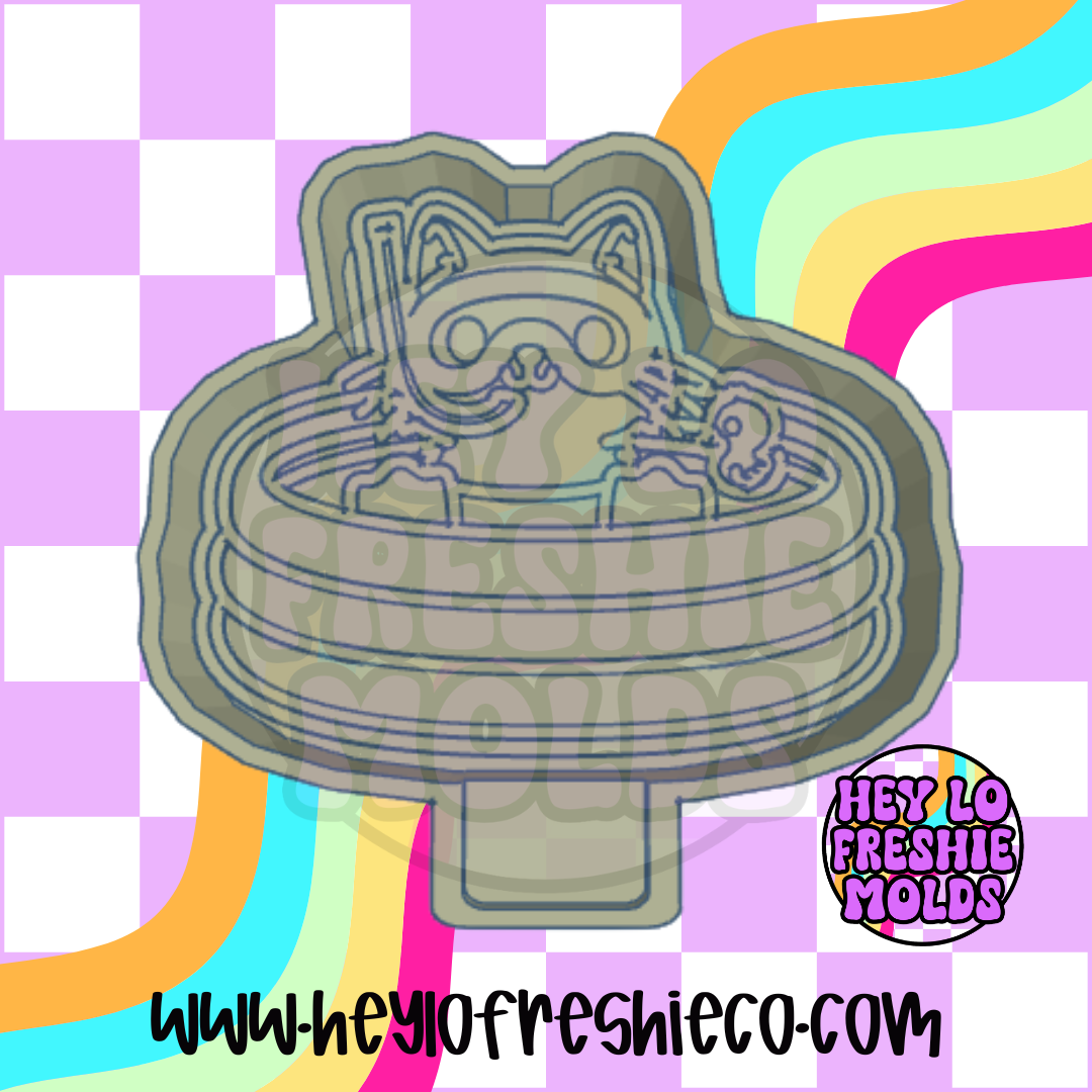 Snorkeling Cat In Pool Silicone Mold