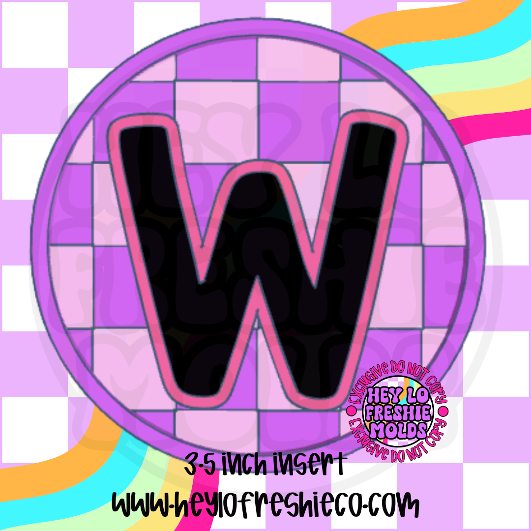 Checkered Letter Inserts Silicone Mold