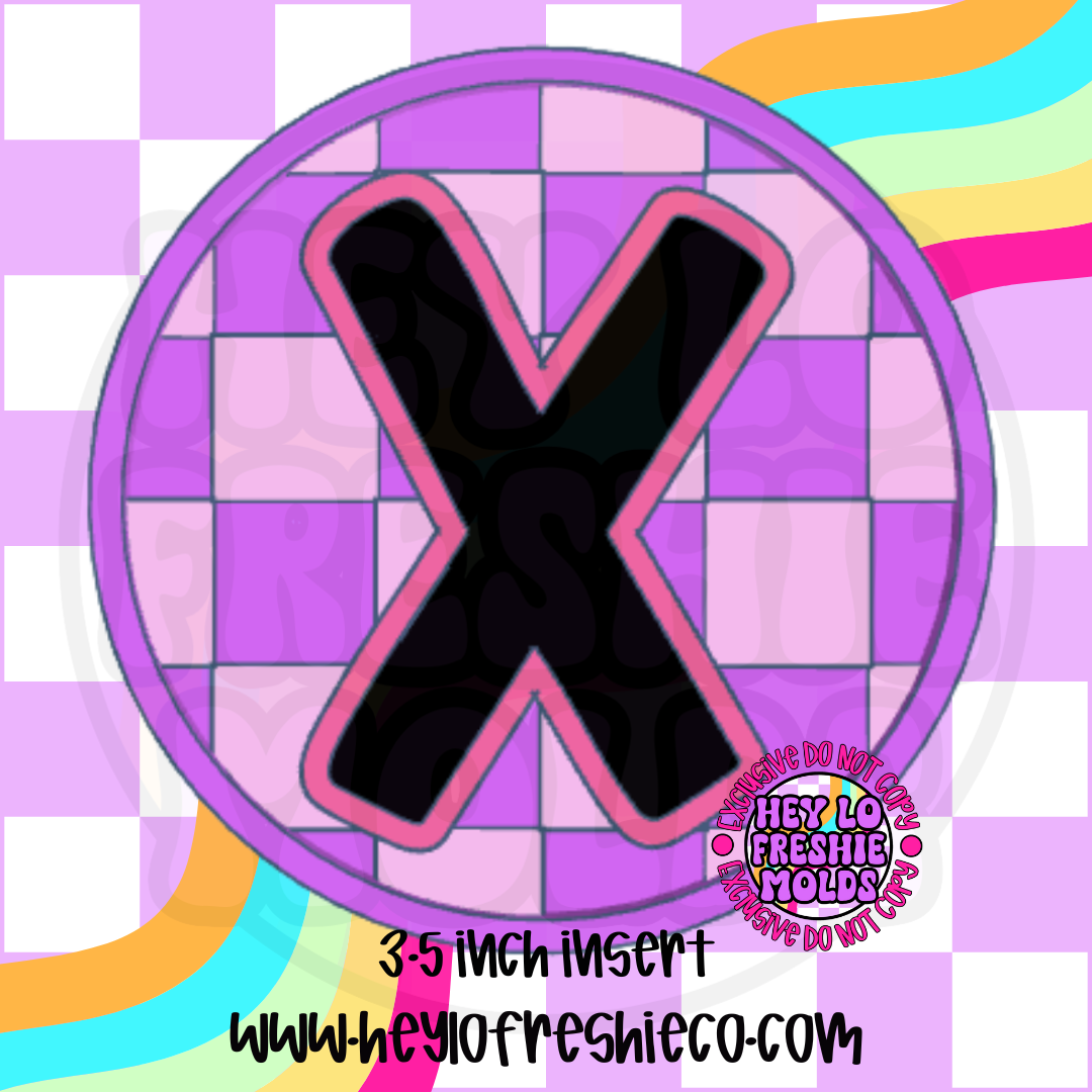 Checkered Letter Inserts Silicone Mold