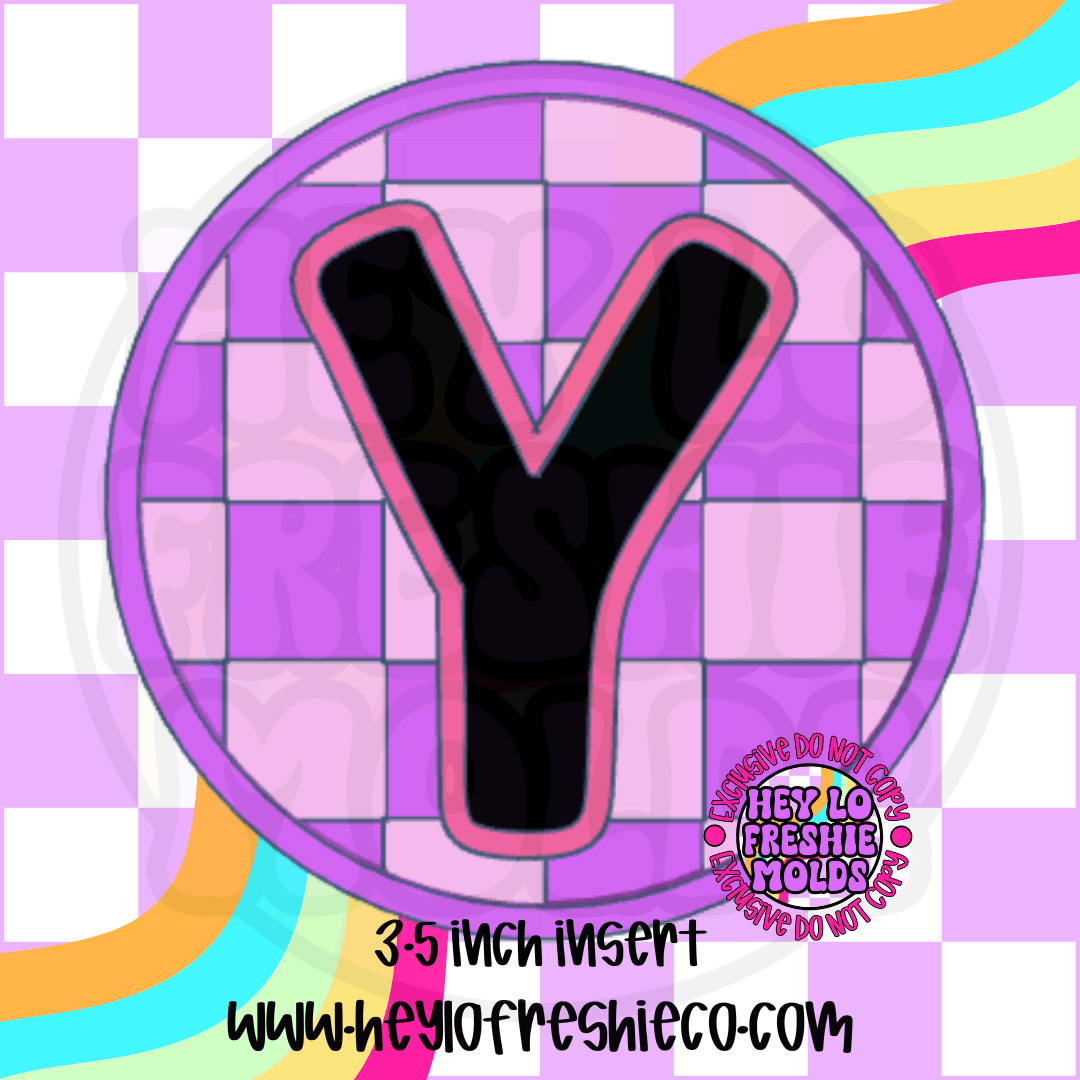 Checkered Letter Inserts Silicone Mold