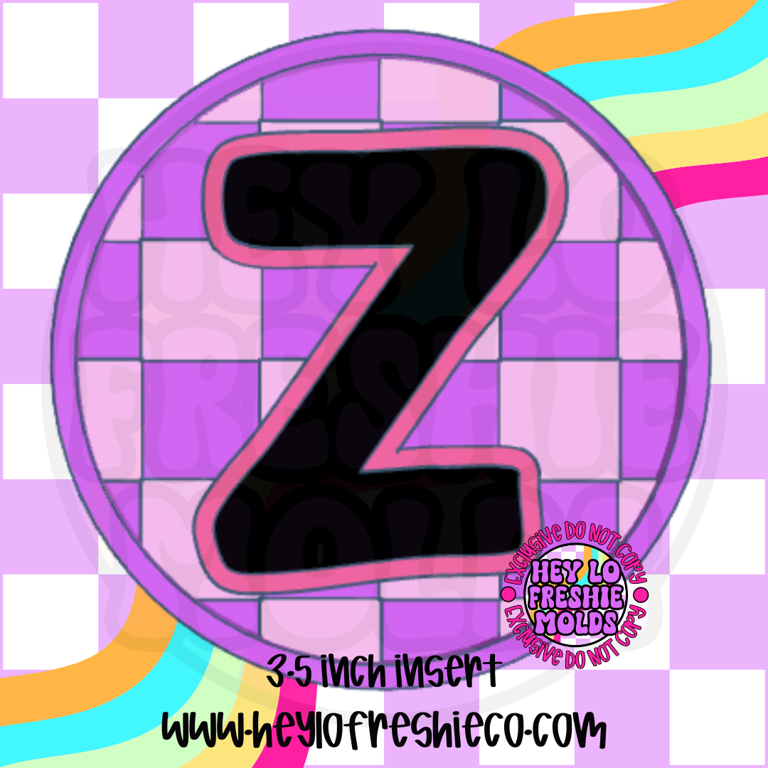 Checkered Letter Inserts Silicone Mold