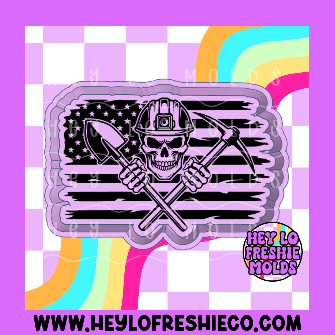 Miner Skull Flag Silicone Mold