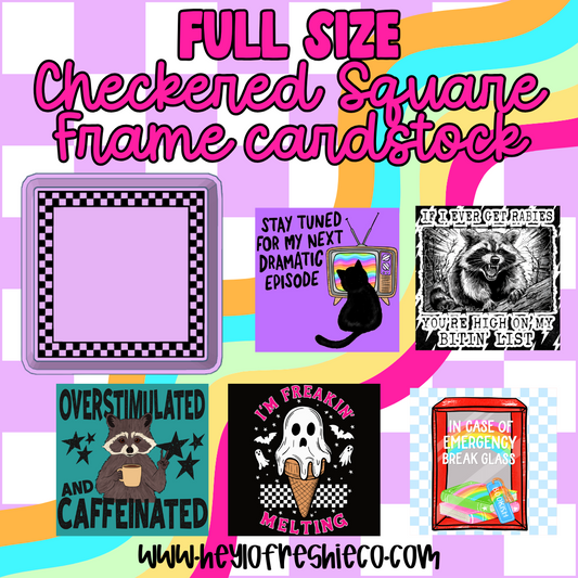 Full Size Checkered Square Frame Cardstock Grab Bag | 10 Count