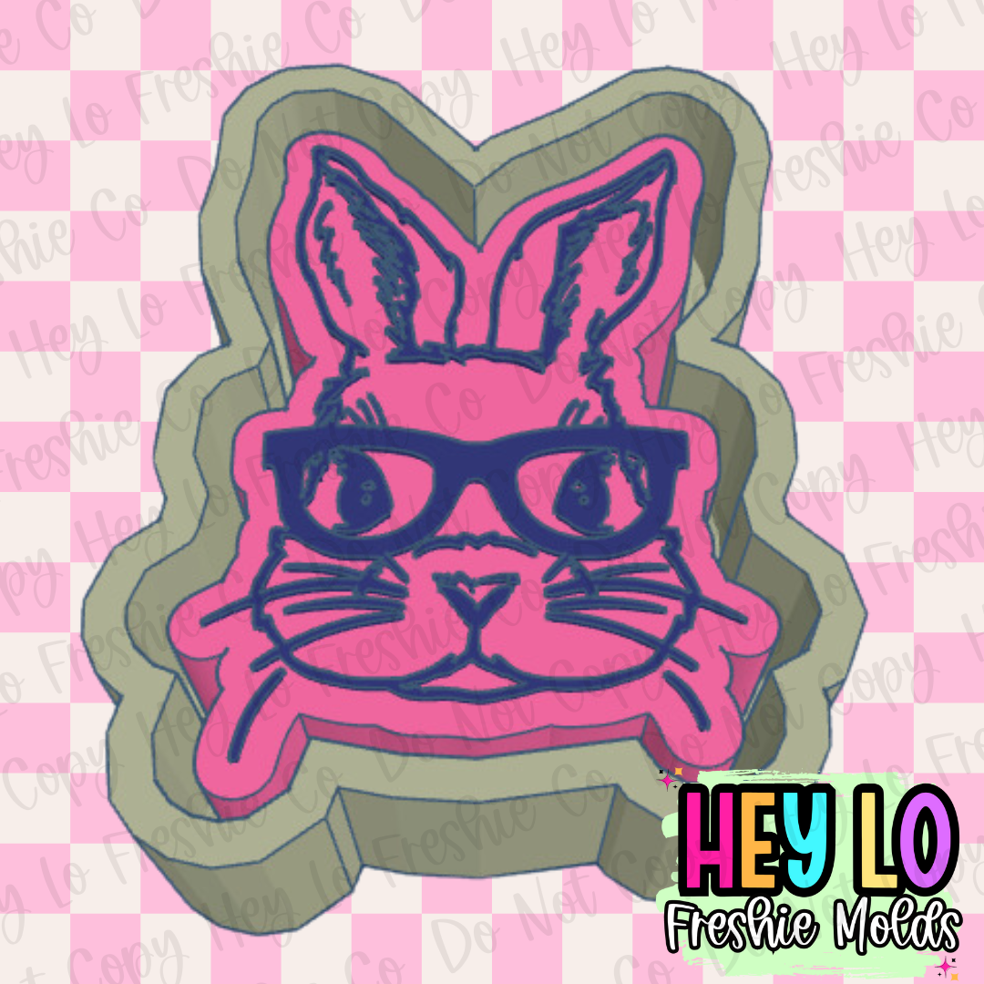 Bunny With Glasses Silicone Mold