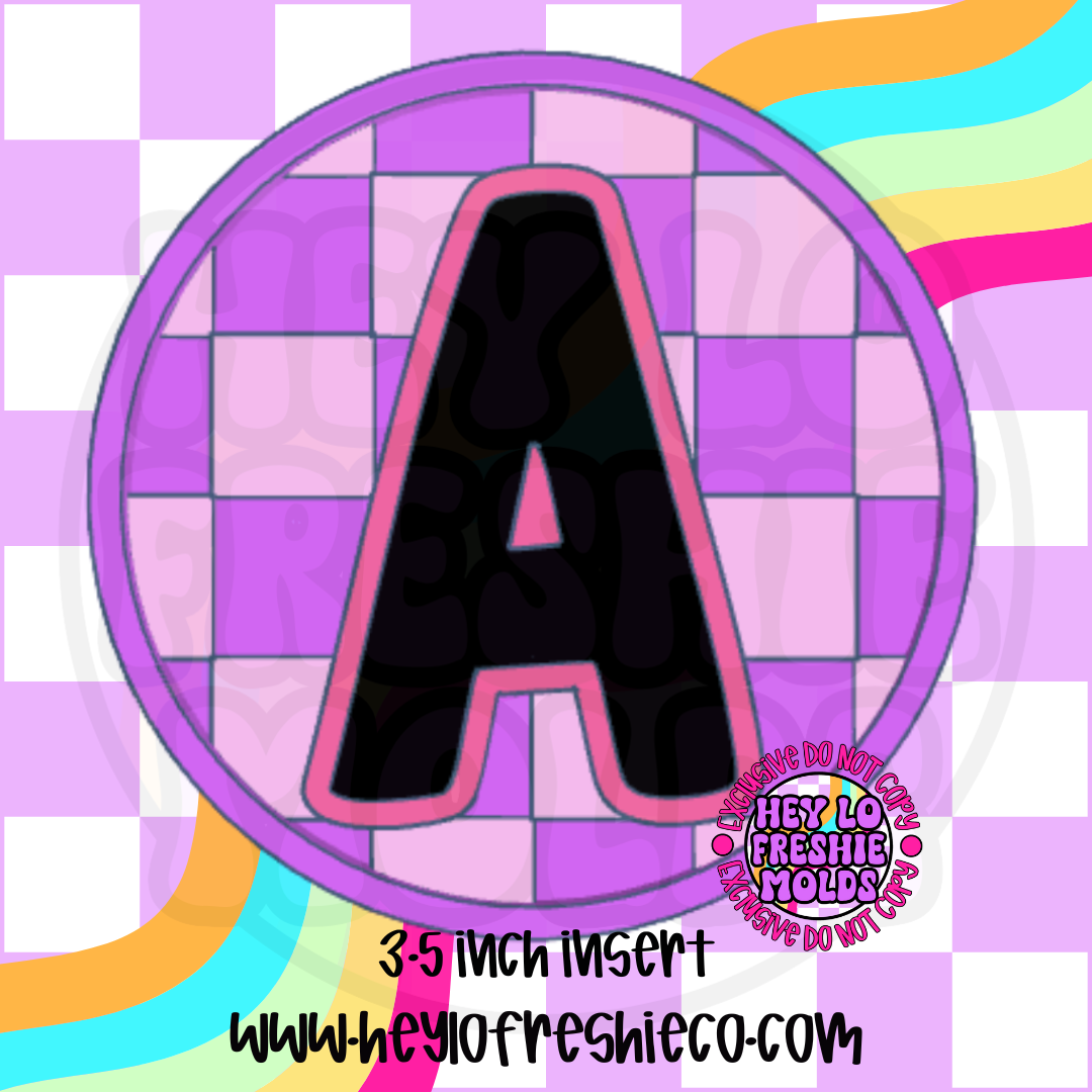 Checkered Letter Inserts Silicone Mold