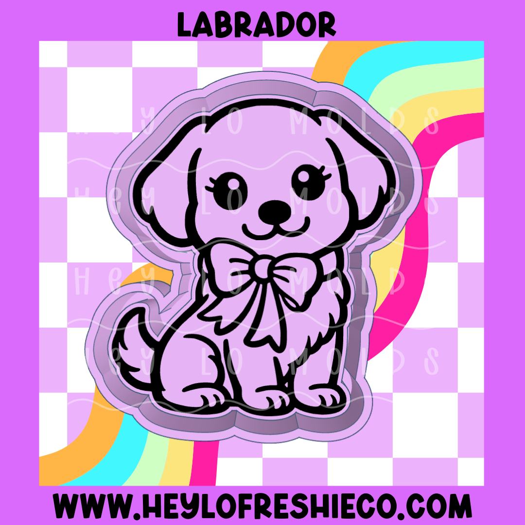 Labrador With Bow Silicone Mold