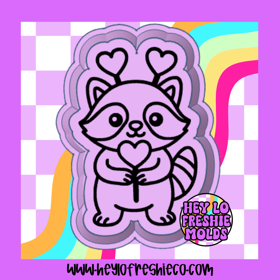 Heart Raccoon Silicone Mold