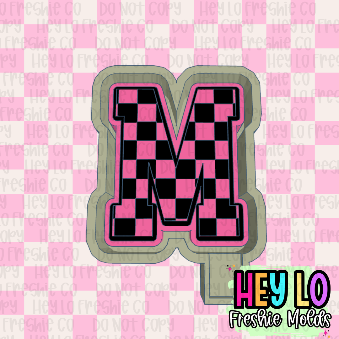 Checkered Varsity Letter Silicone Mold