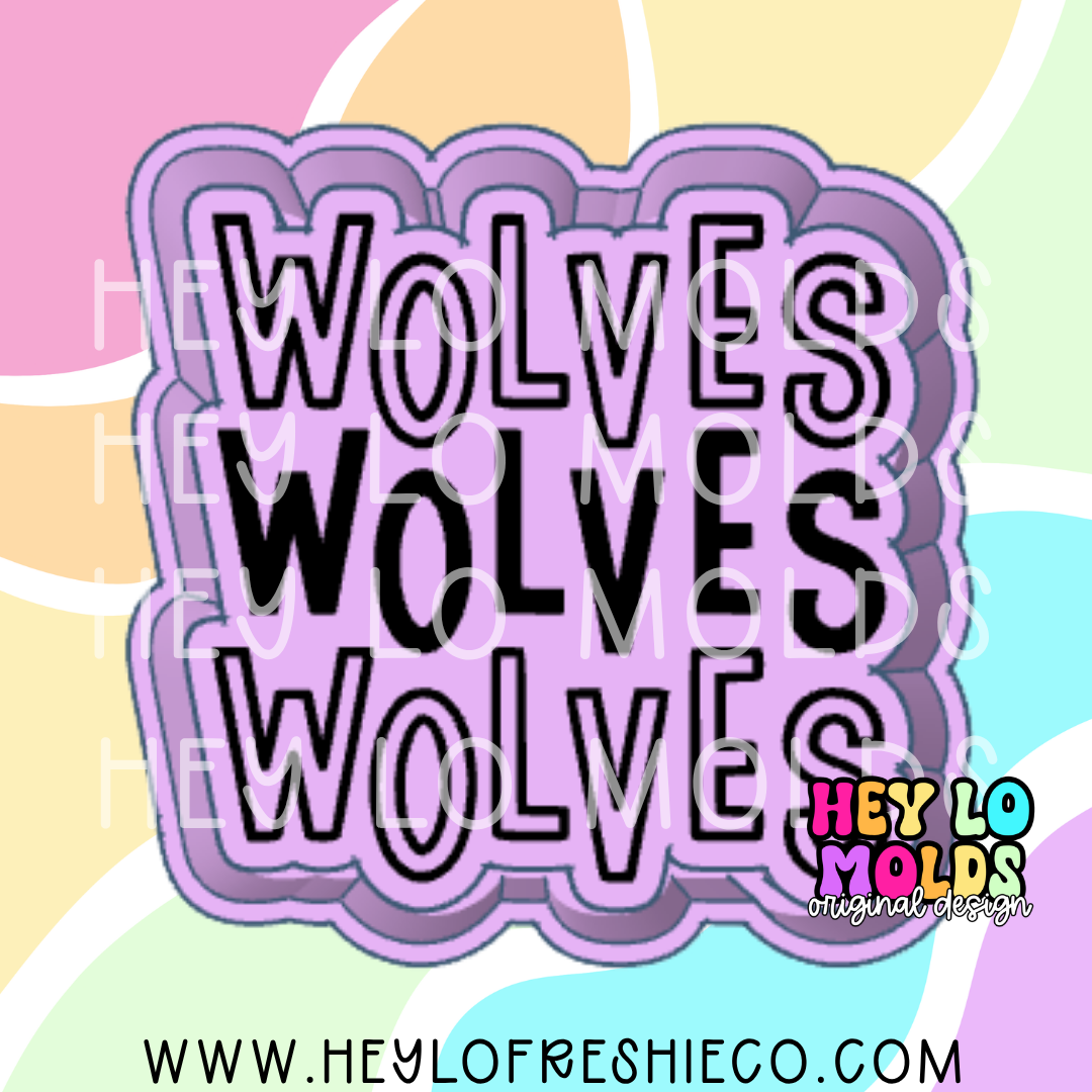 Wolves Stacked Team Name Silicone Mold