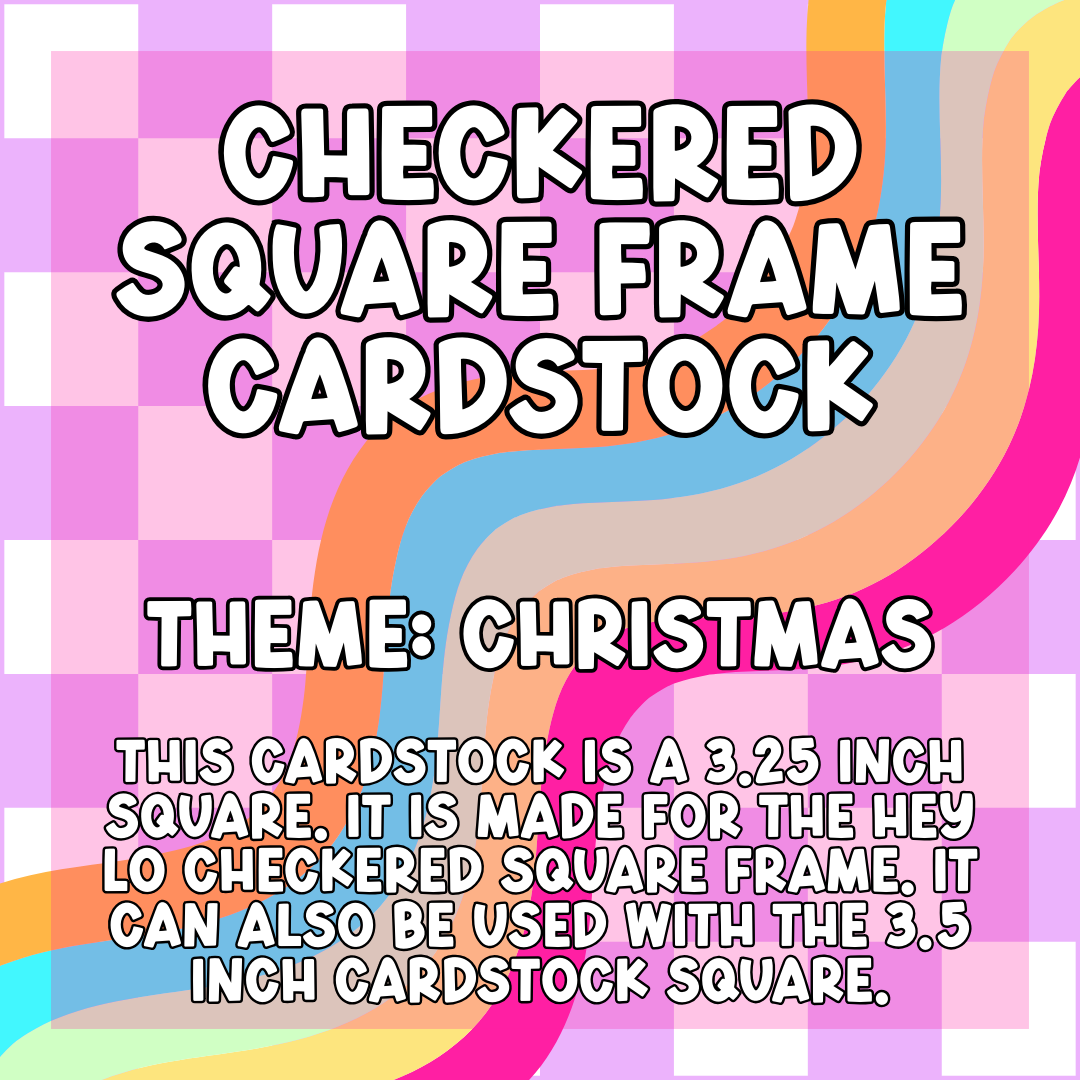 Checkered Square Frame Cardstock Grab Bag | Theme: Christmas