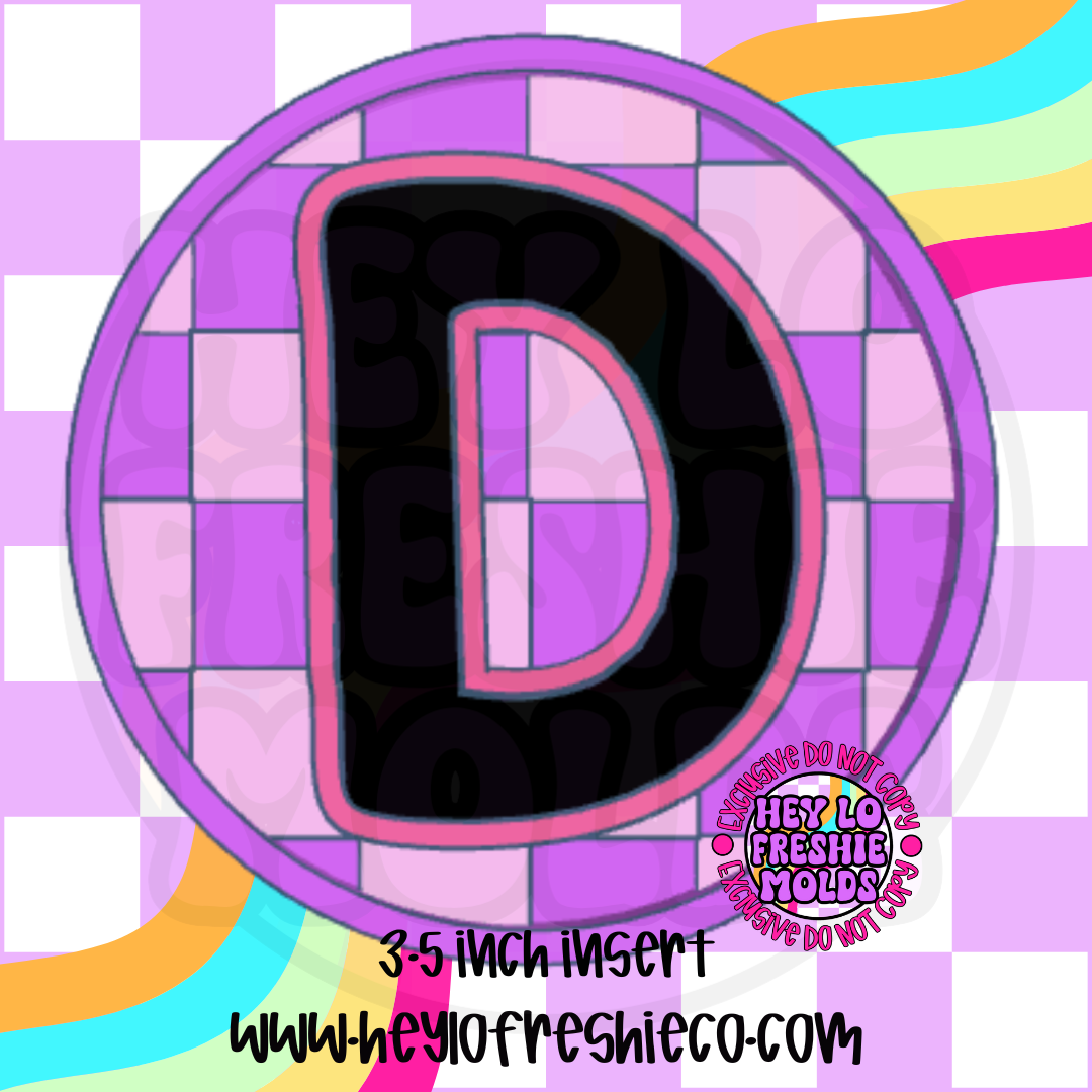 Checkered Letter Inserts Silicone Mold