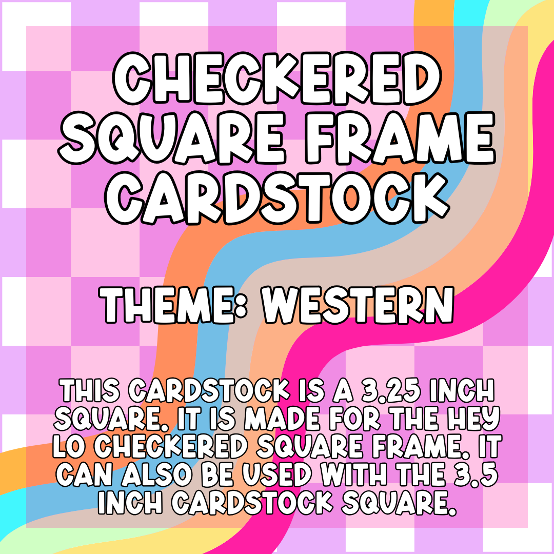 Checkered Square Frame Cardstock Grab Bag | Theme: Western