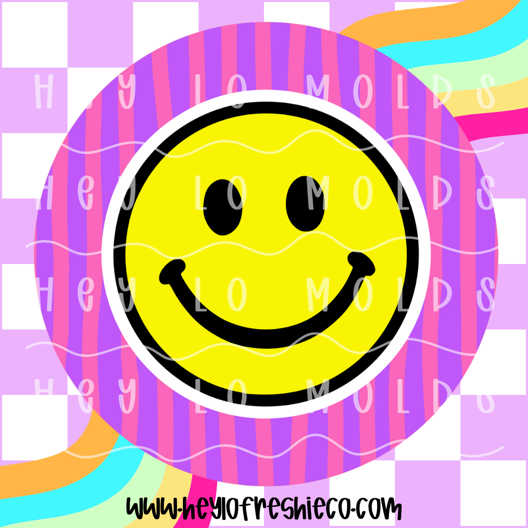 Round Cardstock 169 | Striped Smiley