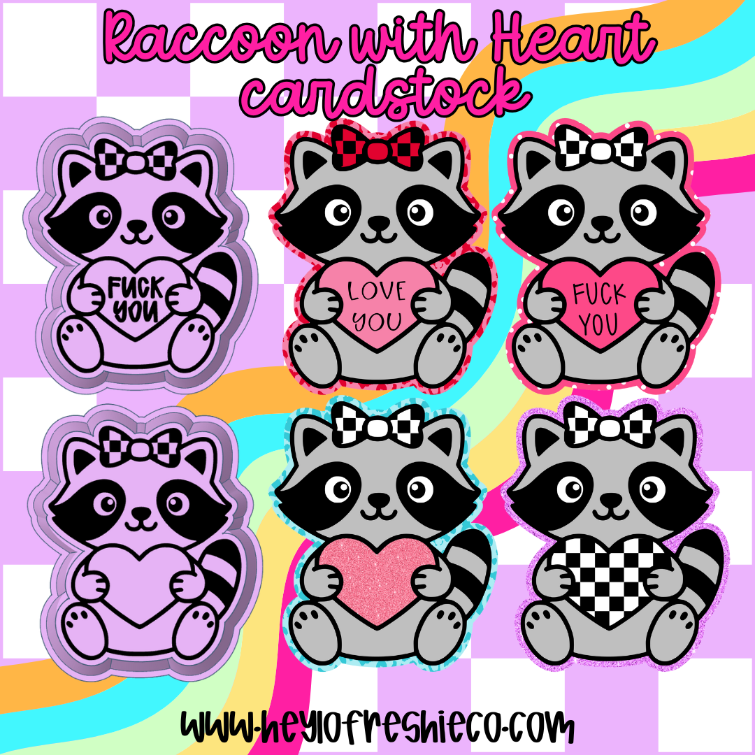 Raccoon With Heart Silicone Mold
