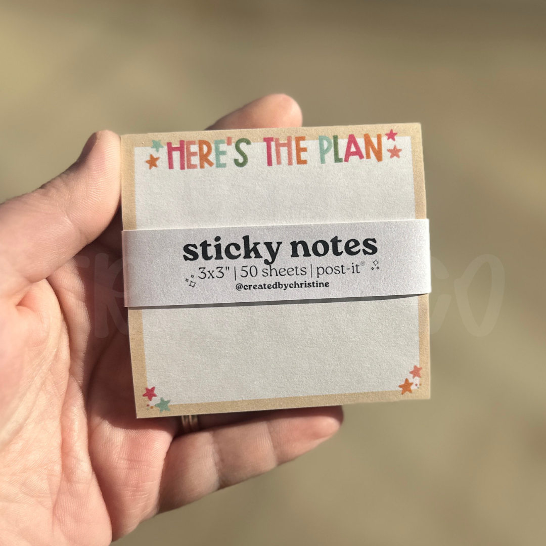 Here's The Plan Sticky Notes