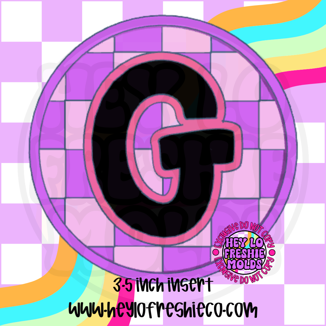 Checkered Letter Inserts Silicone Mold