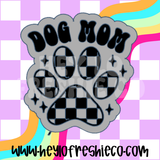 Checkered Dog Mom Silicone Mold
