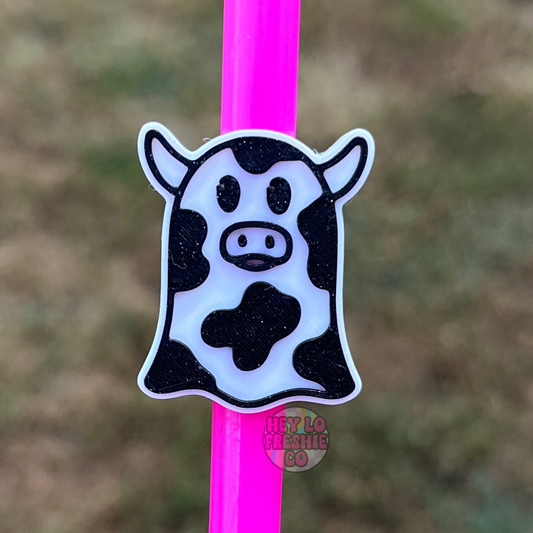 Cow Ghostie Straw Charm