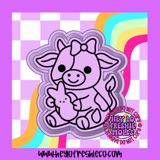 Cutie Cow With Peep Silicone Mold