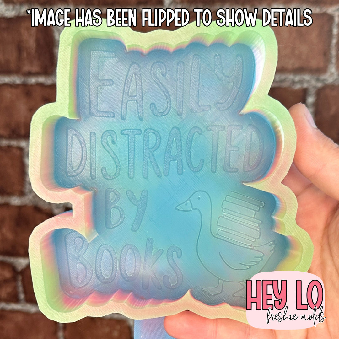 Easily Distracted By Books Silicone Mold
