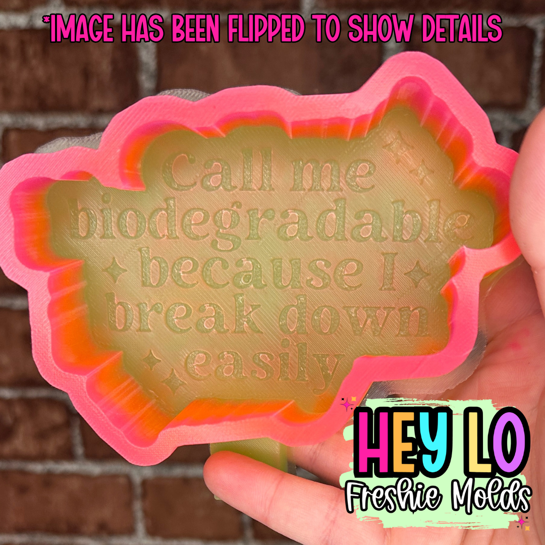 Call Me Biodegradable Because I Break Down Easily Silicone Mold