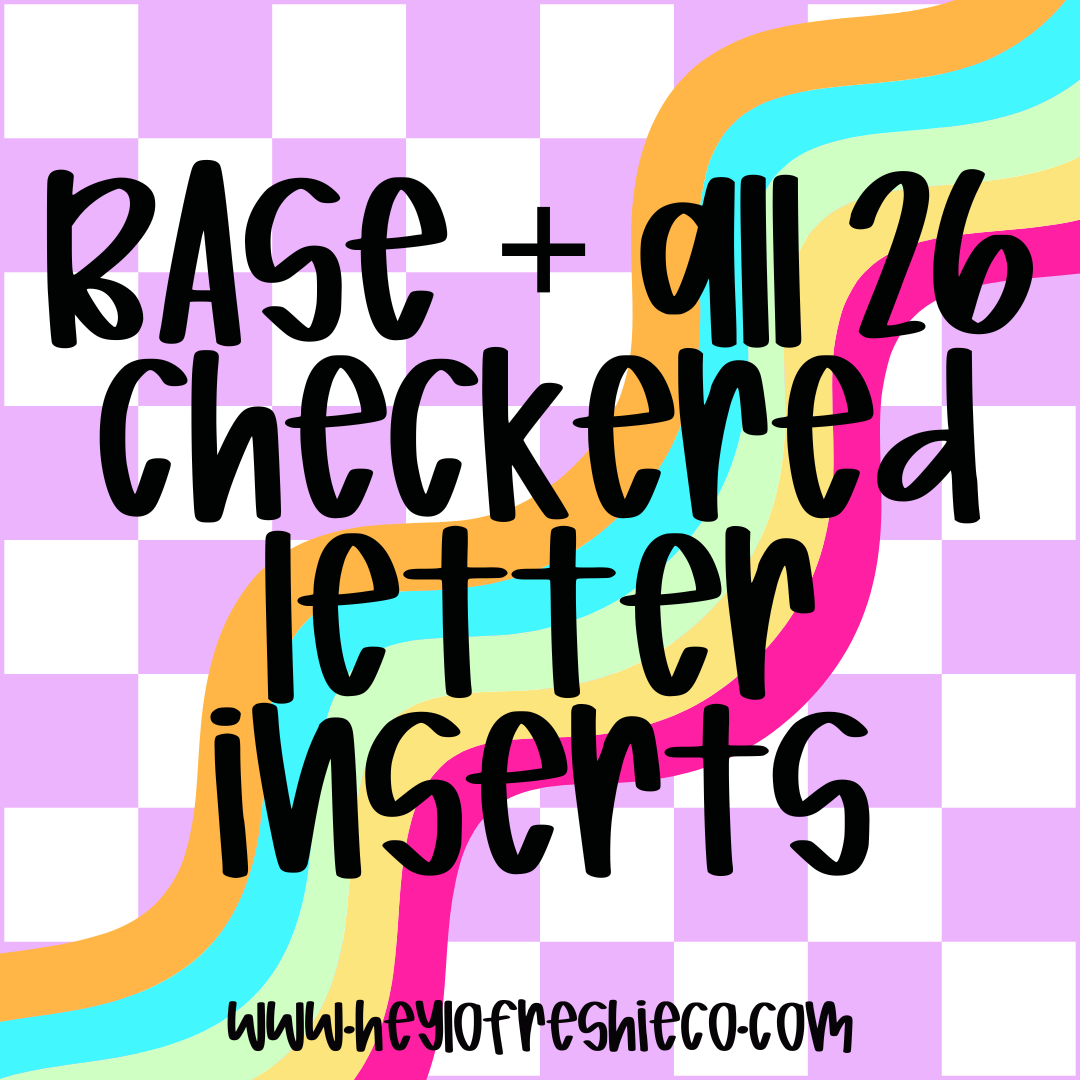 Checkered Letter Inserts Silicone Mold