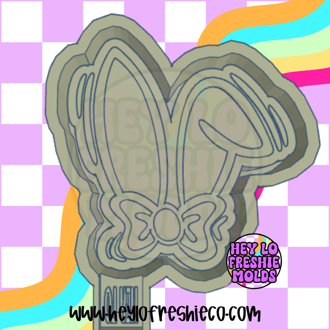 Bunny Ears With Bow Silicone Mold