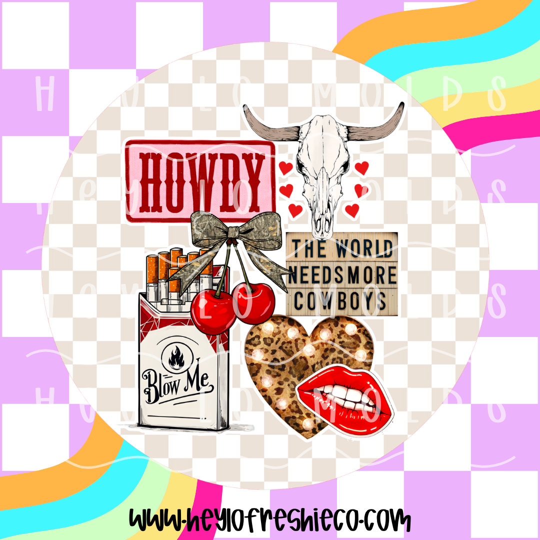 Round Cardstock 188 | The World Needs More Cowboys (Pinks)